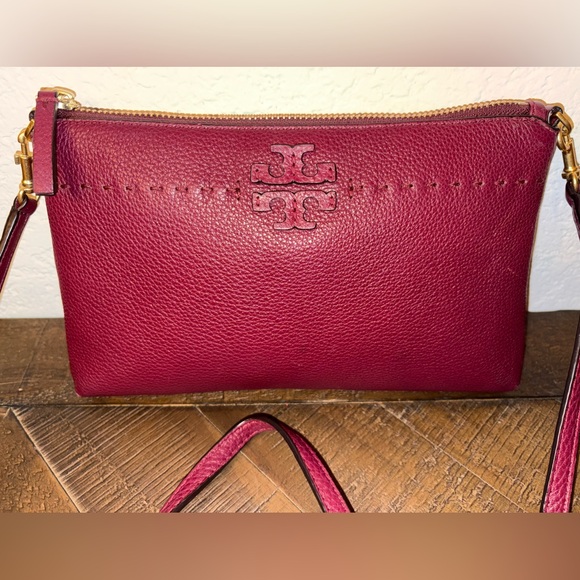 SOLD UNLISTED - 
Tory Burch Burgundy Leather Crossbody Bag - Picture 2 of 10